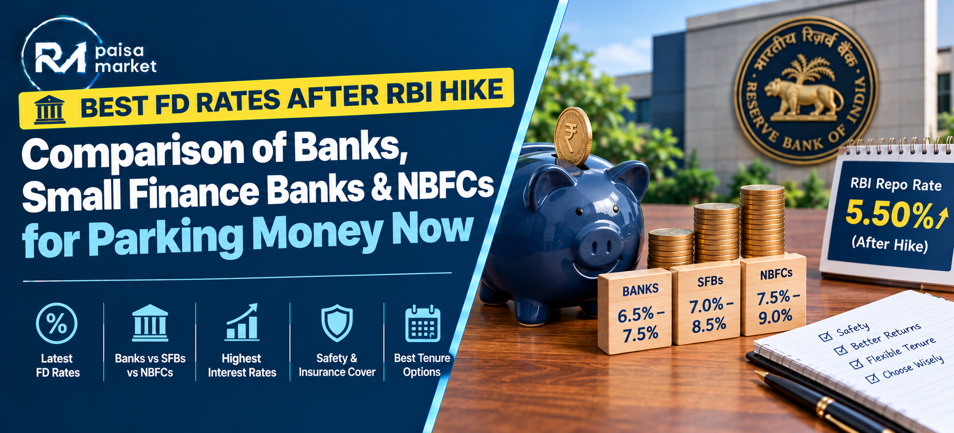 Best FD Rates After RBI Hike – Where to Park Money Now (Banks vs NBFCs)