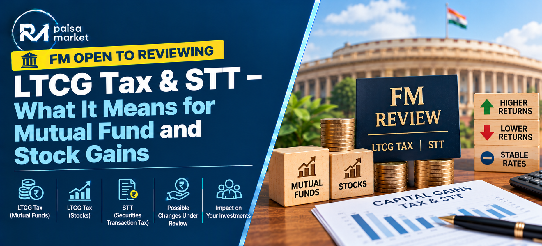 FM Open to Reviewing LTCG Tax & STT – What It Could Mean for Your Mutual Fund & Stock Gains