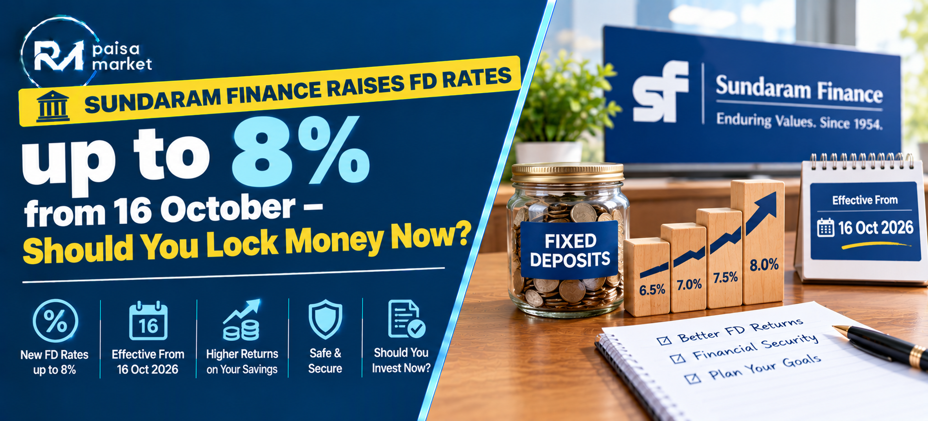 Sundaram Finance Raises FD Rates up to 8% from 16 October – Should You Lock Money Now?